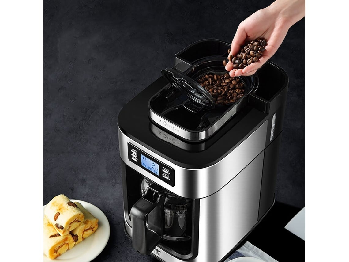 2 In1 Drip Coffee Cafetion Máquina de Café Automática com Capa de Café Espresso Machine Americana com Moedor de Feijão de Café Cafeteiras (1)