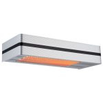 Aquecedor Infravermelho Moderno Com Potência Ajustável De 2000w Fabricado Em Aço e Alumínio Controlo Remoto Com Temporizador Com Protecção Ip65 Irradiação Assimétrica Para Uma Área Radiada Maior Aquecedor Especial Para Bares e Restaurantes