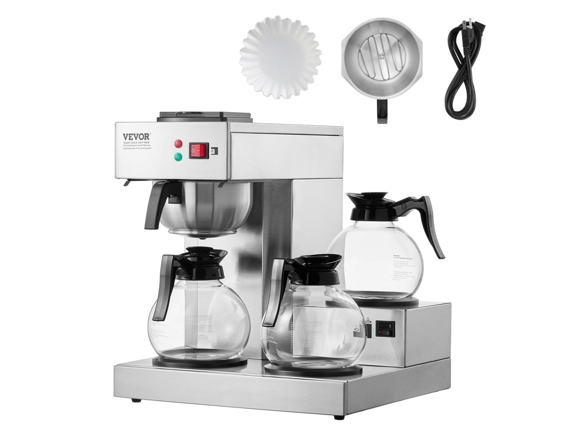 Cafeteira Comercial Vevor Com 3 Potes De Vidro Para Café E Escritório (5)