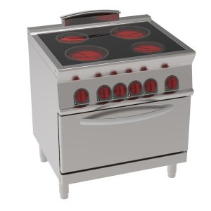 EURAST - Cozinha cerâmica 4 zonas quentes 1 forno elétrico estático gn 21 - 800x700x900 mm - 13300 W 4003V - 35070617