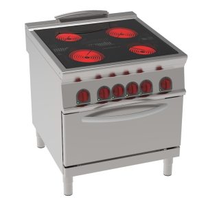 EURAST - Cozinha cerâmica 4 zonas quentes 1 forno elétrico estático gn 21 - 800x900x900 mm - 18900 W 4003V - 34140613