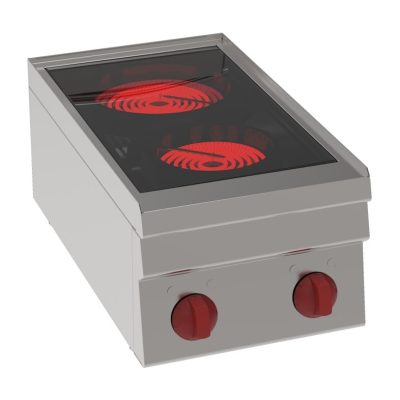 EURAST - Fogão de vidro cerâmico 2 zonas quentes - 350x600x280 mm - 4300 W 230/1V - 30110611