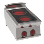 EURAST – Fogão de vidro cerâmico 2 zonas quentes – 400x700x280 mm – 4300 W 400/3V – 35510617