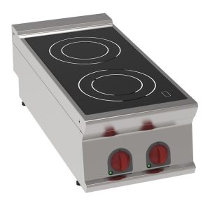 EURAST - Fogão de vidro cerâmico 2 zonas quentes - 400x900x280 mm - 6800 W 4003V - 34710613