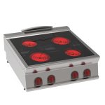 EURAST – Fogão de vidro cerâmico 4 zonas quentes – 800x900x280 mm – 13600 W 400/3V – 34910613
