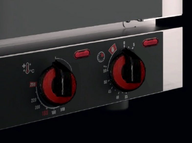 EURAST - Forno de convecção elétrico 3 GN 12 ou tabuleiros 340x240 - 500x560x460 mm - 2500 W 2301V - 41025017 (7)