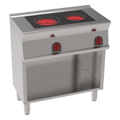 EURAST - Placa de cozinha vitrocerâmica 2 zonas quente em suporte aberto - 800x450x900 mm - 4300 W 230/1V - 30511617