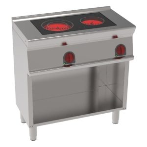 EURAST - Placa de cozinha vitrocerâmica 2 zonas quente em suporte aberto - 800x450x900 mm - 4300 W 2301V - 30511617