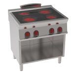 EURAST – Placa de cozinha vitrocerâmica 4 zonas quente em suporte aberto – 800x700x900 mm – 8600 W 400/3V – 35810617