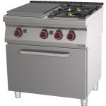 Fogão a gás 2 bocas + 1 placa com forno a gás GN 1/1 80 C7FOG2F1PFG80 Casselin