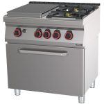 Fogão a gás 2 bocas + 1 placa com forno a gás GN 2/1 HP 80 C7FOG2F1PFGHP80 Casselin