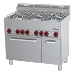 Fogão a gás 6 bicos com forno elétrico ventilado GN 1/1 P 99 C6FOG6FFEVP99 Casselin