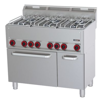 Fogão a gás 6 bicos com forno elétrico ventilado GN 1/1 P 99 C6FOG6FFEVP99 Casselin