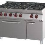 Fogão a gás 6 bocas com forno a gás GN 2/1 120 C7FOG6FFG120 Casselin