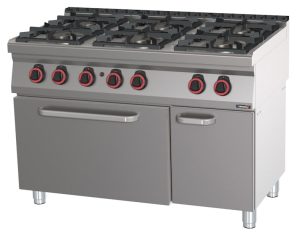 Fogão a gás 6 bocas com forno a gás GN 21 120 C7FOG6FFG120 Casselin Fogão a gás 6 bocas com forno a gás GN 2/1 120 C7FOG6FFG120 Casselin
