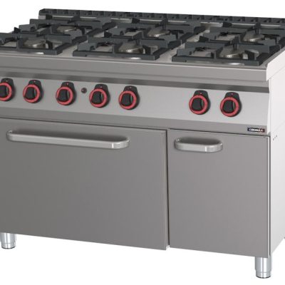 Fogão a gás 6 bocas com forno a gás GN 2/1 120 C7FOG6FFG120 Casselin