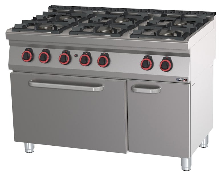 Fogão a gás 6 bocas com forno a gás GN 21 120 C7FOG6FFG120 Casselin Fogão a gás 6 bocas com forno a gás GN 2/1 120 C7FOG6FFG120 Casselin