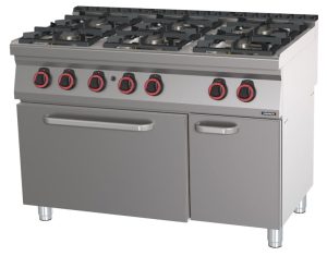 Fogão a gás 6 bocas com forno a gás GN 21 HP 120 C7FOG6FFGHP120 Casselin Fogão a gás 6 bocas com forno a gás GN 2/1 HP 120 C7FOG6FFGHP120 Casselin