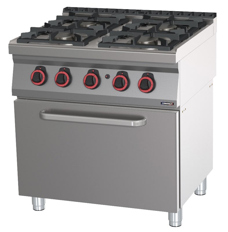 Fogão a gás de 5 bicos e forno Gastro M 60cm de profundidade. 90cm de largura. GN014