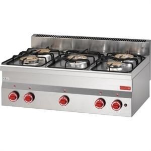 Fogão de mesa a gás 5 queimadores 6090PCG linha 600 Gastro M GN016