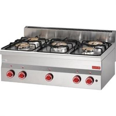 Fogão de mesa a gás 5 queimadores 6090PCG linha 600 Gastro M GN016