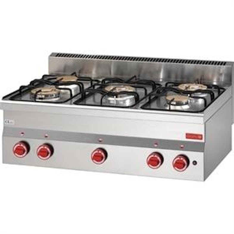 Fogão de mesa a gás 5 queimadores 6090PCG linha 600 Gastro M GN016