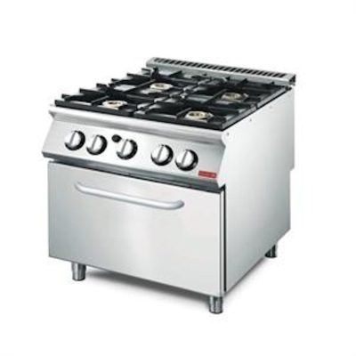 Fogão e forno a gás de 4 bicos 7080 C FG line 700 Gastro M GL928