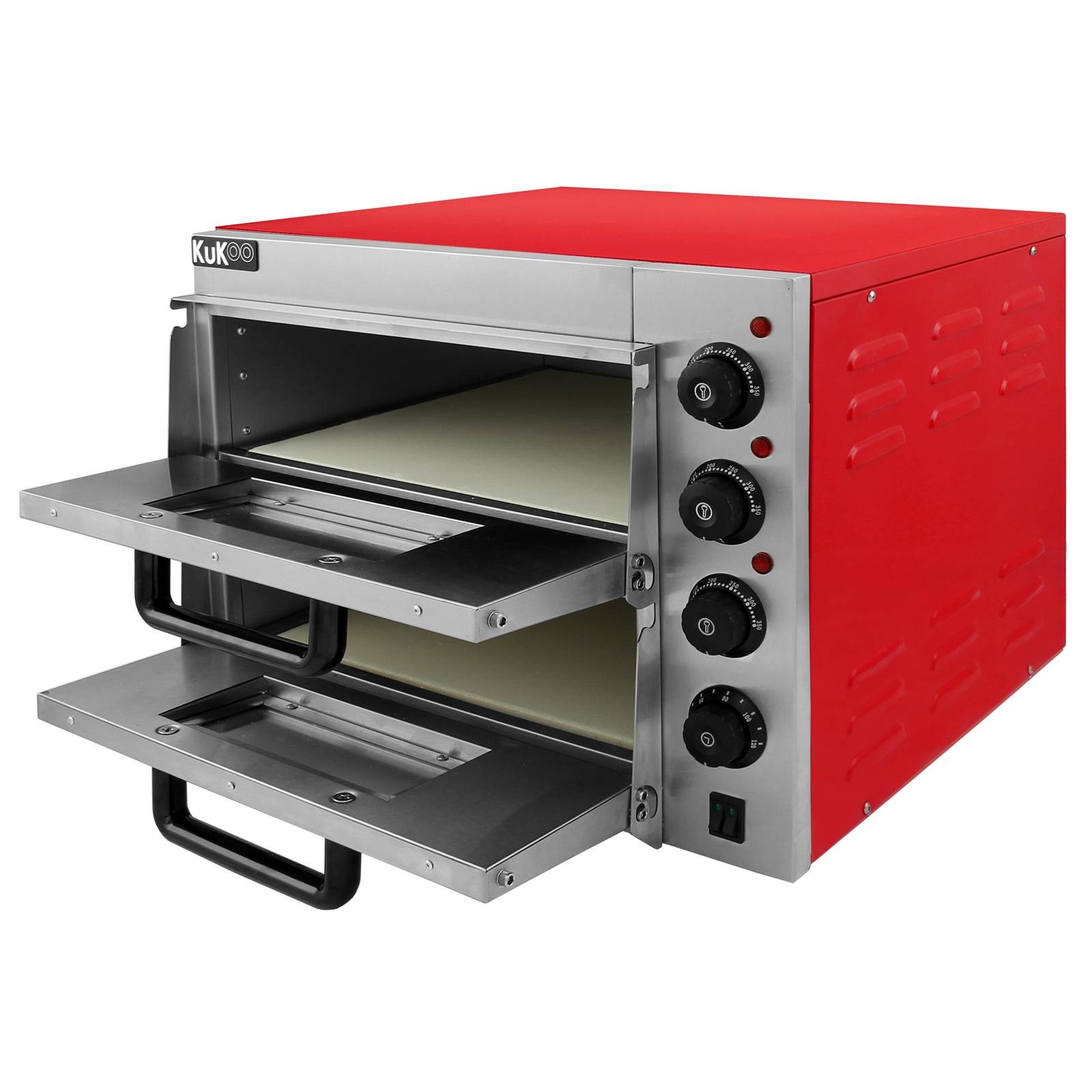 Forno elétrico de aço inoxidável kukoo com dupla câmara (4) Forno elétrico de aço inoxidável kukoo com dupla câmara