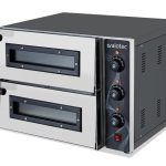 Forno elétrico de pizza para 2 pizzas 35 cm Ø, 2 câmaras 40 x 40 cm, gama de temp.: 50-350°C, 2,4 kW, 230 V, 11036 Vaiotec