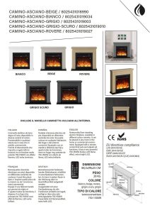 Lareira De Chão Com Estrutura Cinzenta e Queimador Eléctrico Preto De 1500w Com Efeito De Chama Led Real (3)