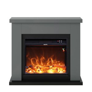 Lareira De Chão Composta Por Estrutura Cinzenta Escura e Queimador Eléctrico (11)