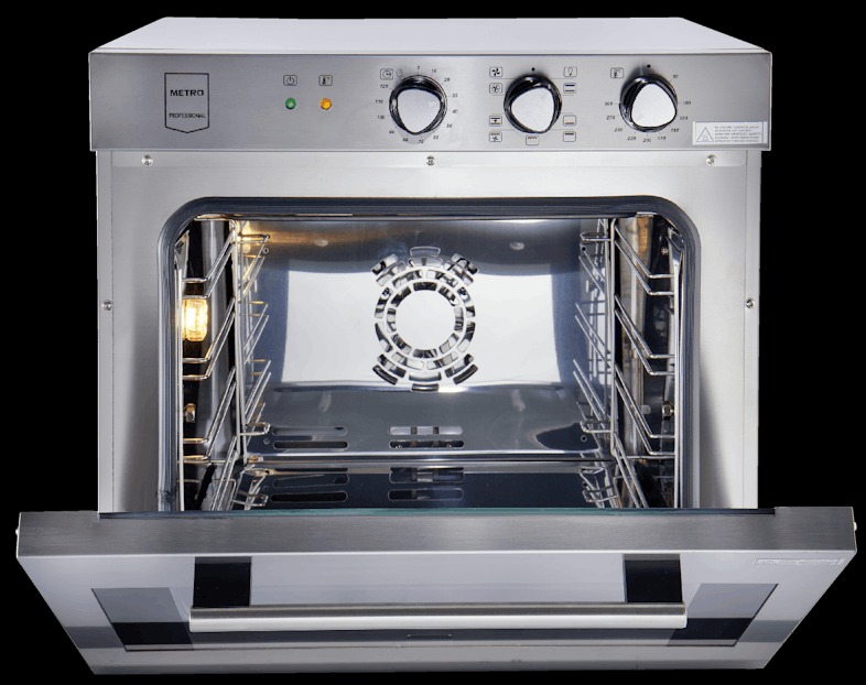 METRO Professional Forno de convecção GCO2001, aço inoxidável, 59 x 70.5 x 59 cm, 2200 W, 4 prateleiras, 4 níveis de cozedura, grill, temporizador (1)