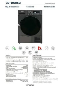 Máquina de secar roupa com condensação INFINITON SD-DG85C, 8 kg, 16 programas, B, Dark Inox (1)