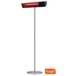 Radiador Infravermelho Wifi De Pedestal De Onda Curta Para Exterior Ir-a Power 2000w Feito De Alumínio Anodizado De Aço Inoxidável e Vidro Cerâmico. 3 Níveis De Potência 100%, 66 33nângulo De Ajuste 0°, 15° e 30 Protecção Ip65