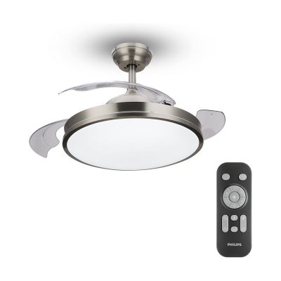 Ventilador de Teto com Luz Philips Atlas Nikel 450 lm 28 W