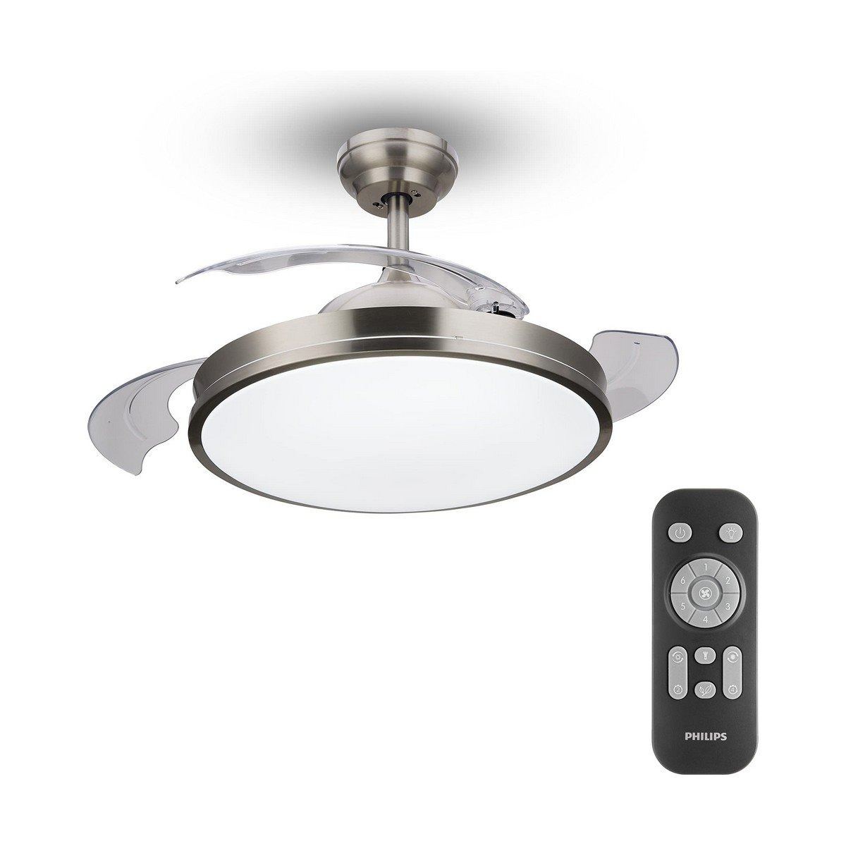 Ventilador de Teto com Luz Philips Atlas Nikel 450 lm 28 W