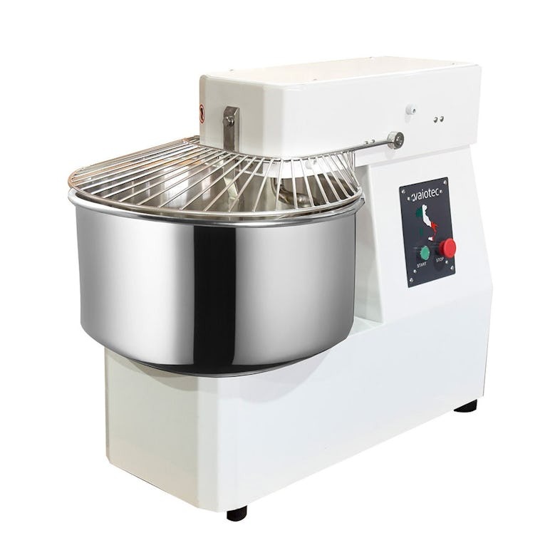Amassadeira de espiral profissional com cabeça fixa, 40 litros 32 kg, 480 x 878 x 755 mm, 1 velocidade, 2,2 kW, 400 V, 10573 Vaiotec