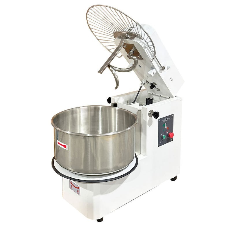 Amassadeira de espiral profissional com cabeça rebatível, 50 litros 42 kg, 535 x 935 x 772 mm, 1 velocidade, 2,2 kW, 400 V, 10575 Vaiotec